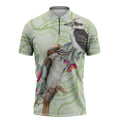 Australia Gumtree And Kookaburra Zipper Polo Shirt Aboriginal Art - Watercolor Style - Aussie Hoodie