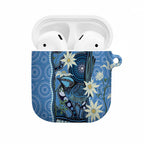 Australia Flannel Flower With Superb Fairy-wren AirPods Case Aboriginal Art - Aussie Hoodie