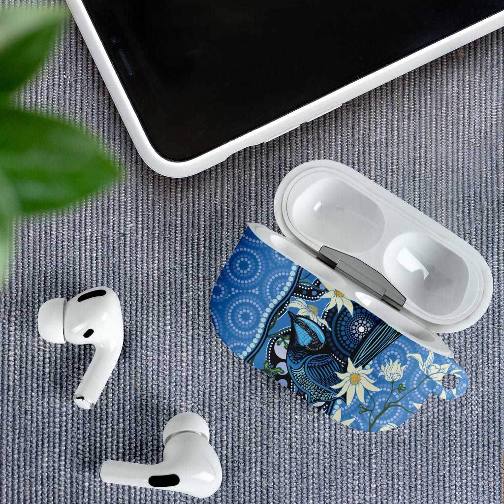 Australia Flannel Flower With Superb Fairy-wren AirPods Case Aboriginal Art - Aussie Hoodie
