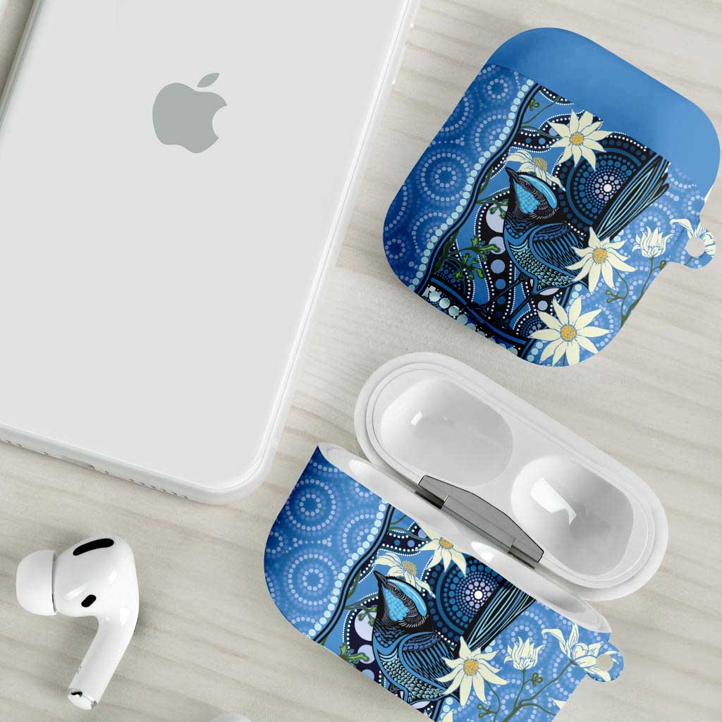 Australia Flannel Flower With Superb Fairy-wren AirPods Case Aboriginal Art - Aussie Hoodie