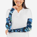 Australia Flannel Flower With Superb Fairy-wren Arm Sleeves Aboriginal Art - Aussie Hoodie