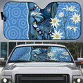 Australia Flannel Flower With Superb Fairy-wren Auto Sun Shade Aboriginal Art - Aussie Hoodie