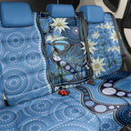 Australia Flannel Flower With Superb Fairy-wren Back Car Seat Cover Aboriginal Art