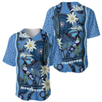 Australia Flannel Flower With Superb Fairy-wren Baseball Jersey Aboriginal Art