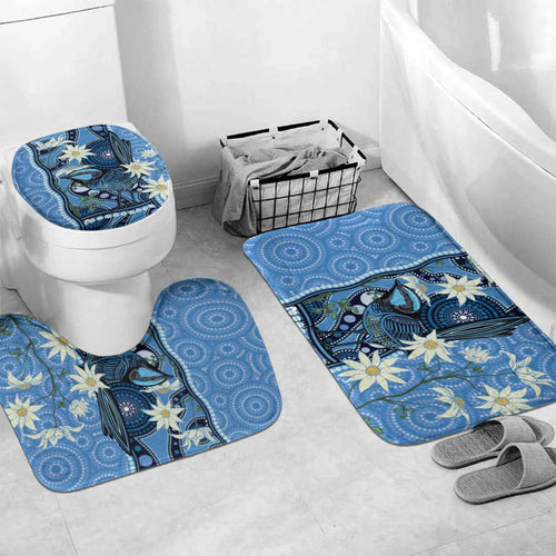 Australia Flannel Flower With Superb Fairy-wren Bathroom Set Aboriginal Art - Aussie Hoodie