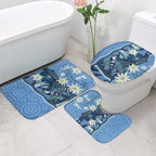 Australia Flannel Flower With Superb Fairy-wren Bathroom Set Aboriginal Art - Aussie Hoodie