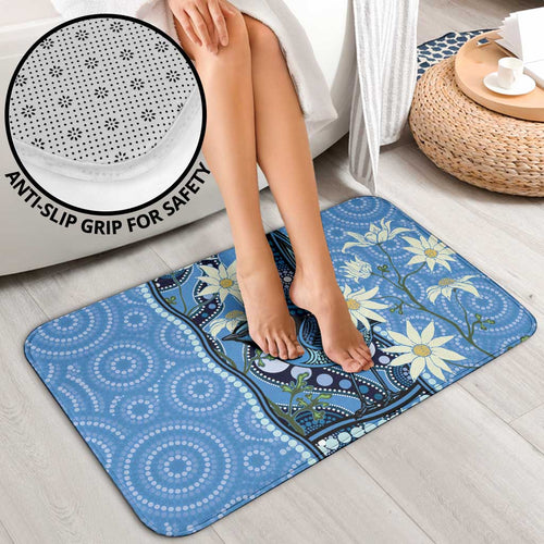 Australia Flannel Flower With Superb Fairy-wren Bathroom Set Aboriginal Art - Aussie Hoodie
