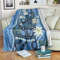 Australia Flannel Flower With Superb Fairy-wren Blanket Aboriginal Art