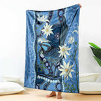 Australia Flannel Flower With Superb Fairy-wren Blanket Aboriginal Art
