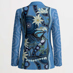 Australia Flannel Flower With Superb Fairy-wren Blazer Aboriginal Art - Aussie Hoodie