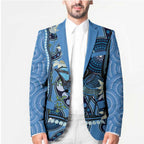Australia Flannel Flower With Superb Fairy-wren Blazer Aboriginal Art - Aussie Hoodie