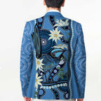Australia Flannel Flower With Superb Fairy-wren Blazer Aboriginal Art - Aussie Hoodie