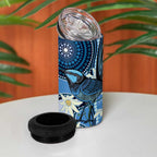 Australia Flannel Flower With Superb Fairy-wren 4 in 1 Can Cooler Tumbler Aboriginal Art