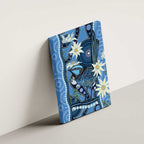 Australia Flannel Flower With Superb Fairy-wren Canvas Wall Art Aboriginal Art