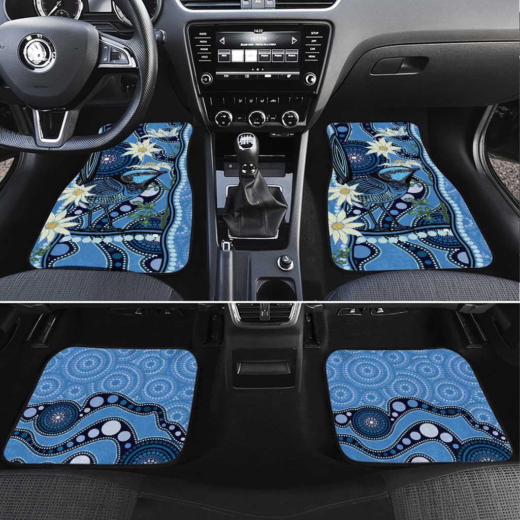Australia Flannel Flower With Superb Fairy-wren Car Mats Aboriginal Art