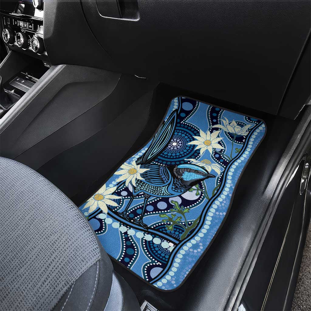 Australia Flannel Flower With Superb Fairy-wren Car Mats Aboriginal Art