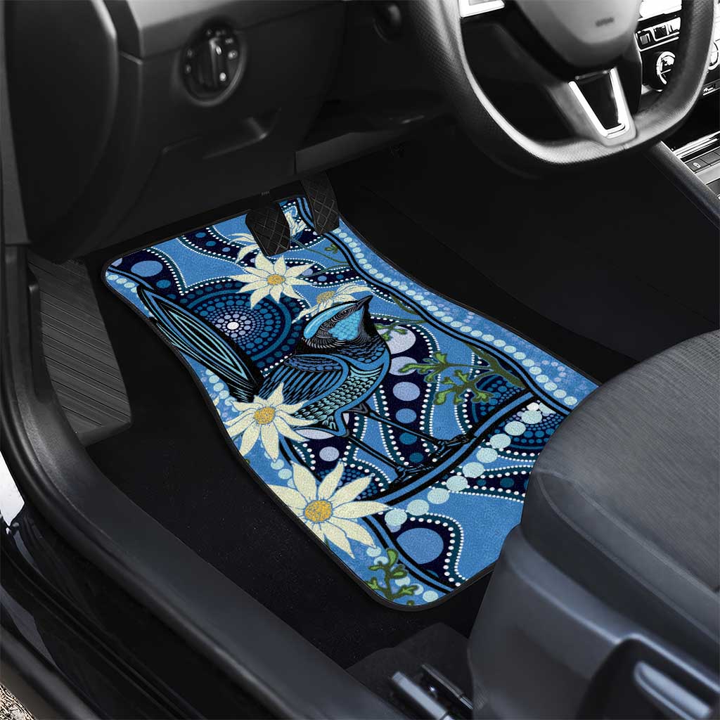 Australia Flannel Flower With Superb Fairy-wren Car Mats Aboriginal Art