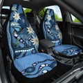Australia Flannel Flower With Superb Fairy-wren Car Seat Cover Aboriginal Art