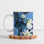 Australia Flannel Flower With Superb Fairy-wren Ceramic Mug Aboriginal Art - Aussie Hoodie