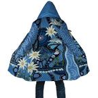 Australia Flannel Flower With Superb Fairy-wren Cloak Aboriginal Art - Aussie Hoodie