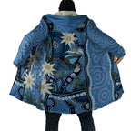 Australia Flannel Flower With Superb Fairy-wren Cloak Aboriginal Art - Aussie Hoodie