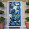 Australia Flannel Flower With Superb Fairy-wren Door Cover Aboriginal Art - Aussie Hoodie