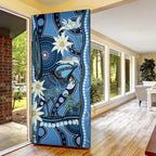 Australia Flannel Flower With Superb Fairy-wren Door Cover Aboriginal Art - Aussie Hoodie