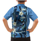 Australia Flannel Flower With Superb Fairy-wren Family Matching Mermaid Dress and Hawaiian Shirt Aboriginal Art