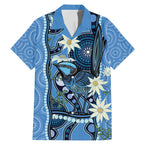 Australia Flannel Flower With Superb Fairy-wren Family Matching Mermaid Dress and Hawaiian Shirt Aboriginal Art