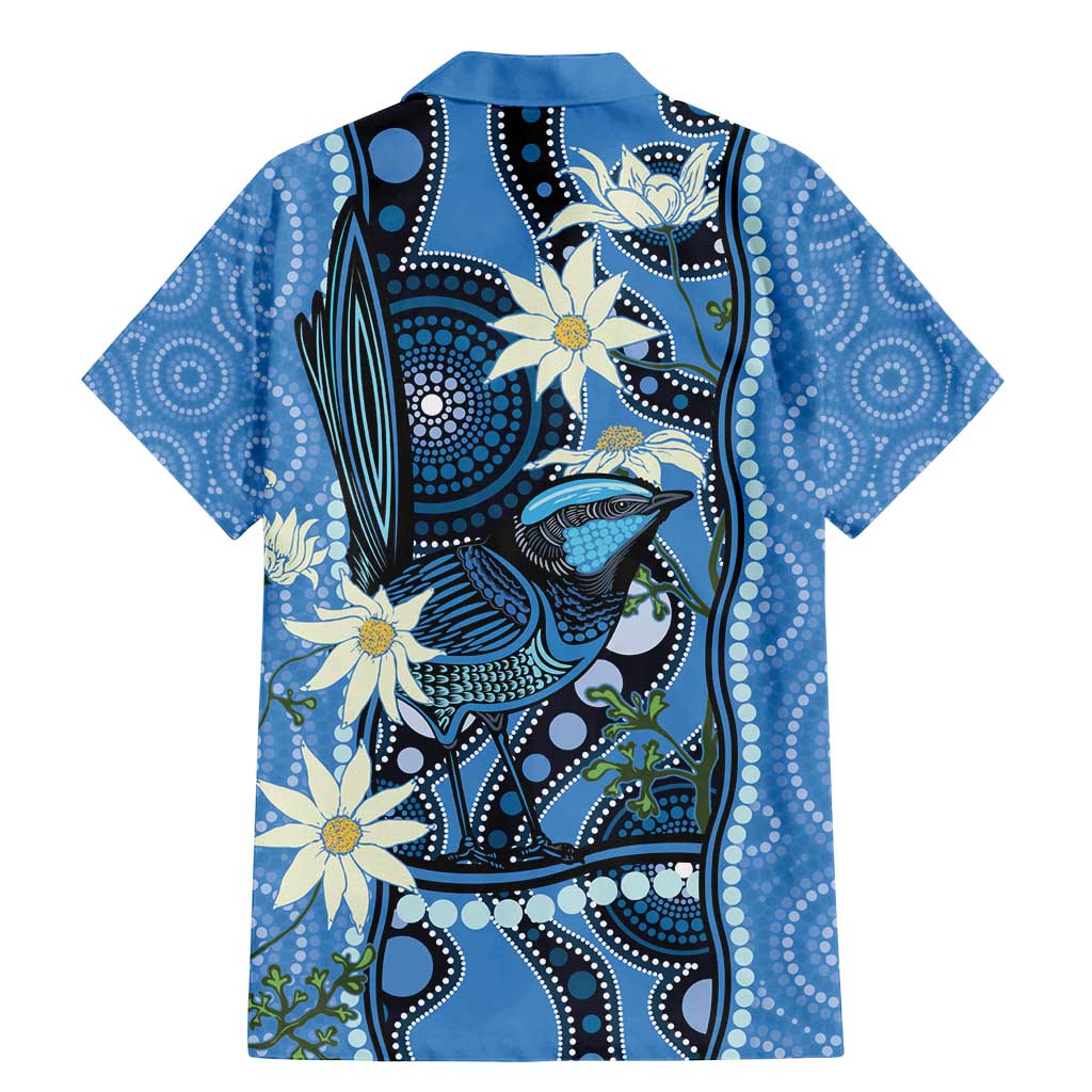 Australia Flannel Flower With Superb Fairy-wren Family Matching Mermaid Dress and Hawaiian Shirt Aboriginal Art