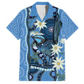 Australia Flannel Flower With Superb Fairy-wren Family Matching Puletasi and Hawaiian Shirt Aboriginal Art