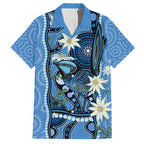 Australia Flannel Flower With Superb Fairy-wren Family Matching Short Sleeve Bodycon Dress and Hawaiian Shirt Aboriginal Art