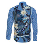 Australia Flannel Flower With Superb Fairy-wren Family Matching Summer Maxi Dress and Hawaiian Shirt Aboriginal Art