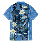 Australia Flannel Flower With Superb Fairy-wren Hawaiian Shirt Aboriginal Art