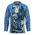 Australia Flannel Flower With Superb Fairy-wren Hockey Jersey Aboriginal Art - Aussie Hoodie