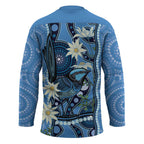 Australia Flannel Flower With Superb Fairy-wren Hockey Jersey Aboriginal Art - Aussie Hoodie