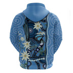Australia Flannel Flower With Superb Fairy-wren Hoodie Aboriginal Art