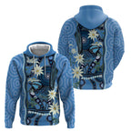 Australia Flannel Flower With Superb Fairy-wren Hoodie Aboriginal Art