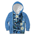 Australia Flannel Flower With Superb Fairy-wren Kid Hoodie Aboriginal Art