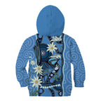 Australia Flannel Flower With Superb Fairy-wren Kid Hoodie Aboriginal Art