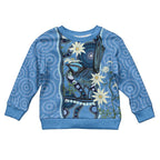 Australia Flannel Flower With Superb Fairy-wren Kid Ugly Christmas Sweater Aboriginal Art