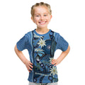 Australia Flannel Flower With Superb Fairy-wren Kid T Shirt Aboriginal Art