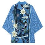 Australia Flannel Flower With Superb Fairy-wren Kimono Aboriginal Art - Aussie Hoodie