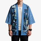 Australia Flannel Flower With Superb Fairy-wren Kimono Aboriginal Art - Aussie Hoodie