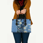 Australia Flannel Flower With Superb Fairy-wren Leather Bag Aboriginal Art - Aussie Hoodie
