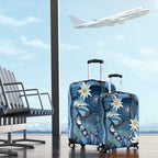 Australia Flannel Flower With Superb Fairy-wren Luggage Cover Aboriginal Art