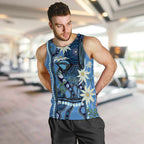 Australia Flannel Flower With Superb Fairy-wren Men Tank Top Aboriginal Art
