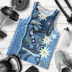 Australia Flannel Flower With Superb Fairy-wren Men Tank Top Aboriginal Art