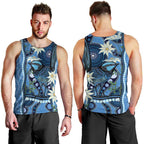 Australia Flannel Flower With Superb Fairy-wren Men Tank Top Aboriginal Art
