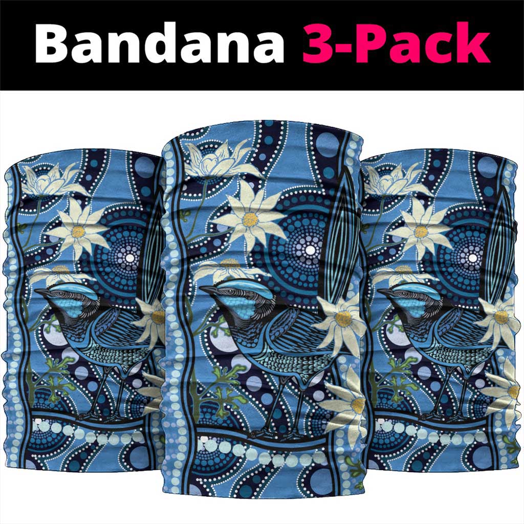 Australia Flannel Flower With Superb Fairy-wren Neck Gaiter Aboriginal Art - Aussie Hoodie